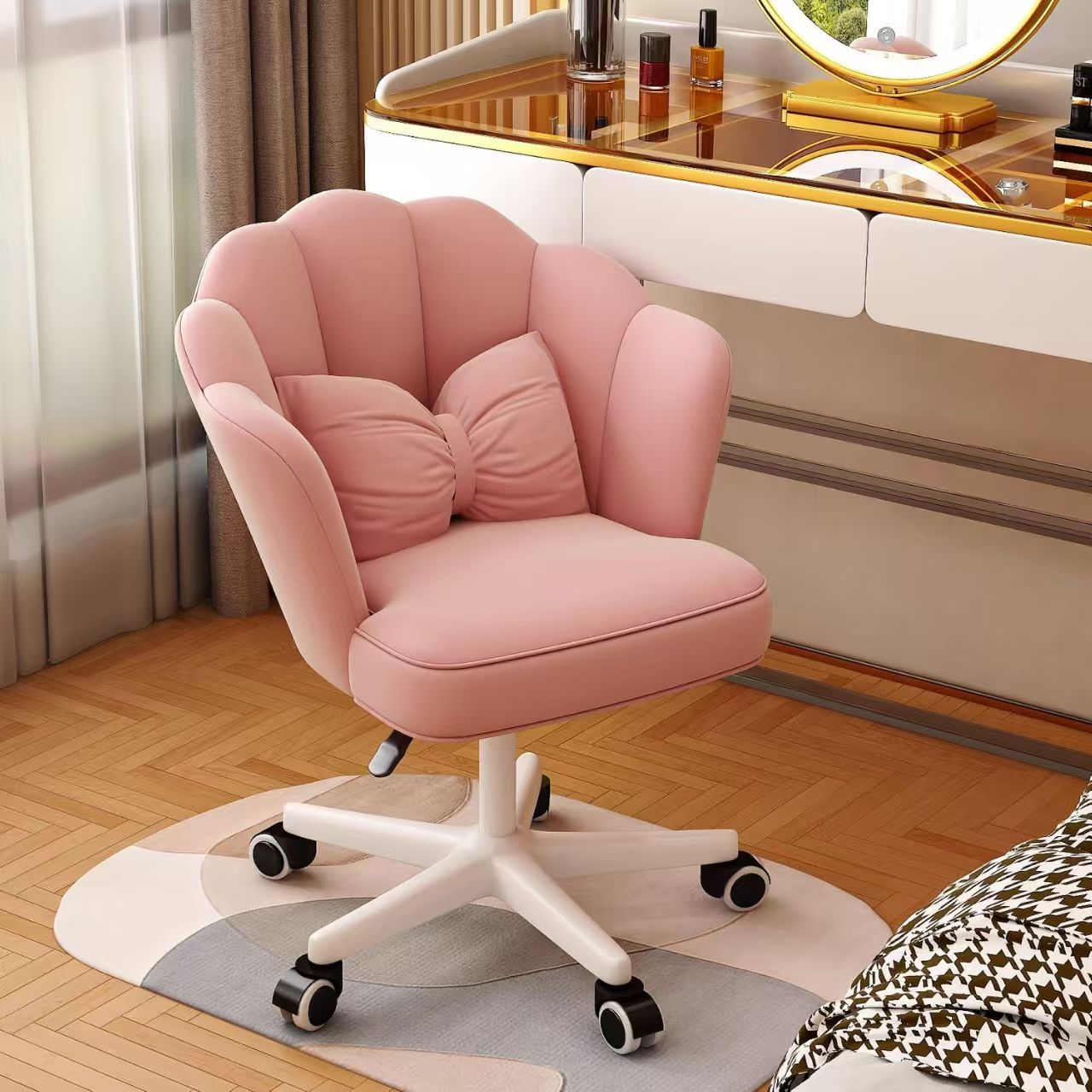 Модное кресло с подъемом и поворотом для компьютера, Комфортное кресло для спальни с подлокотниками, Офисное кресло, Популярное кресло для макияжа