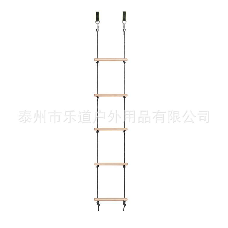 Black/blue five-gear children's wooden climbing rack outdoor climbing sports soft rope ladder children's wooden climbing ladder