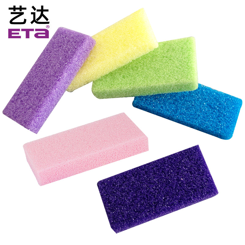 Квадратный многоцветный камень для шлифовки ног, пемза для удаления мёртвой кожи и мозолей