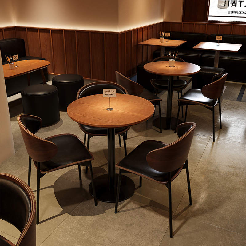 Retro Bistro Commercial Dining Table and Chairs American Dining Bar Music Restaurant Table and Chairs Clear Bar Bar Table and Chair Combination