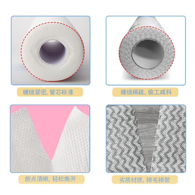 Kaka Ma Dry and Wet Dual-Use Lazy Rag Absorbent Thickened Kitchen Paper Supplies White Disposable Dishwashing Cloth Wholesale