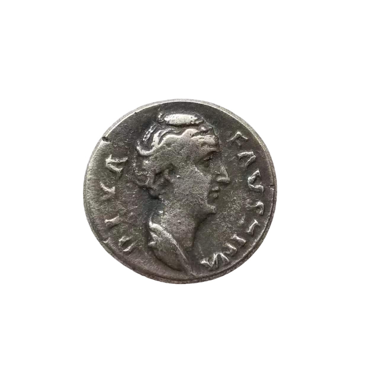 Antique Crafts Ancient Greek Brass Silver-Plated Old Silver Dollar Commemorative Coins # 4648