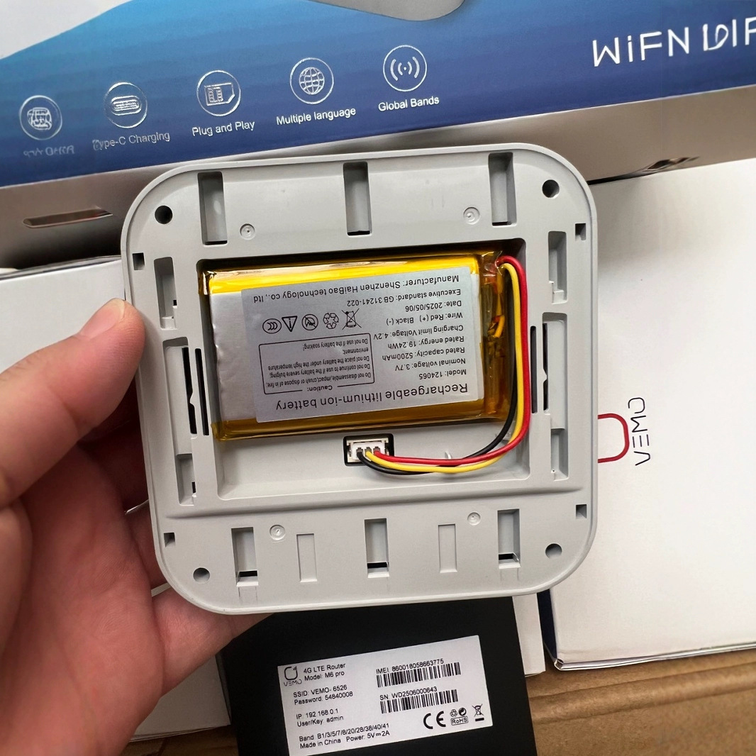 Hby 4g Cpe Router M6 Pro with 5200Mah Battery with B28 Band Support Wifi 6