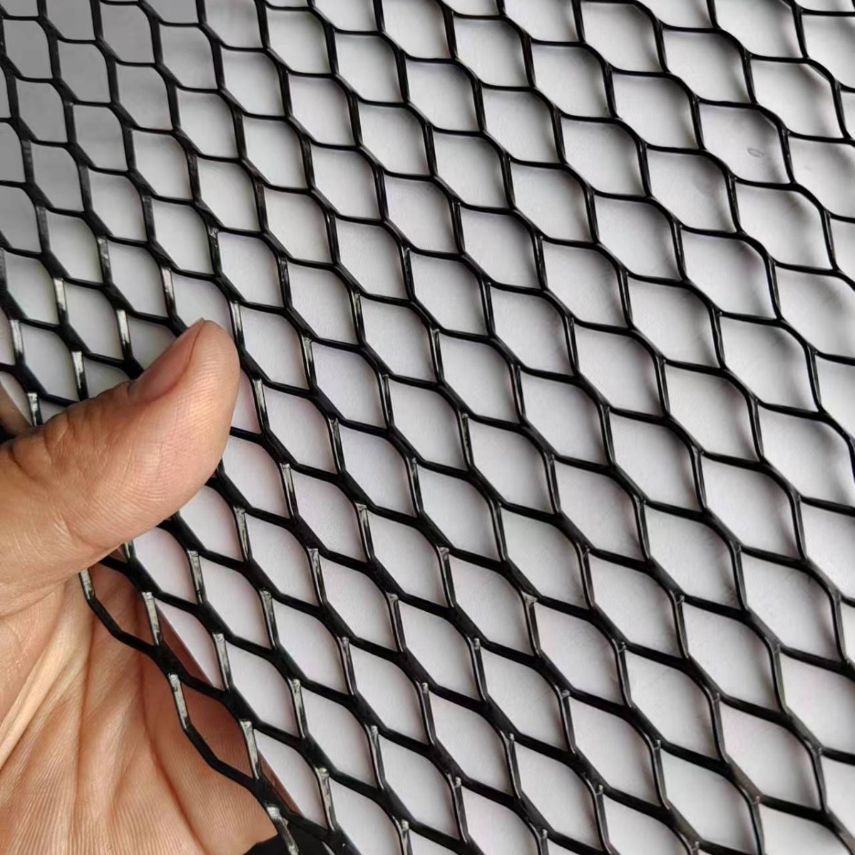 Aluminum Alloy Diamond-Shaped Car Grille Black 3X6 Small Hole Large Surround Air Vent Mesh Aluminum Universal Grille Decoration