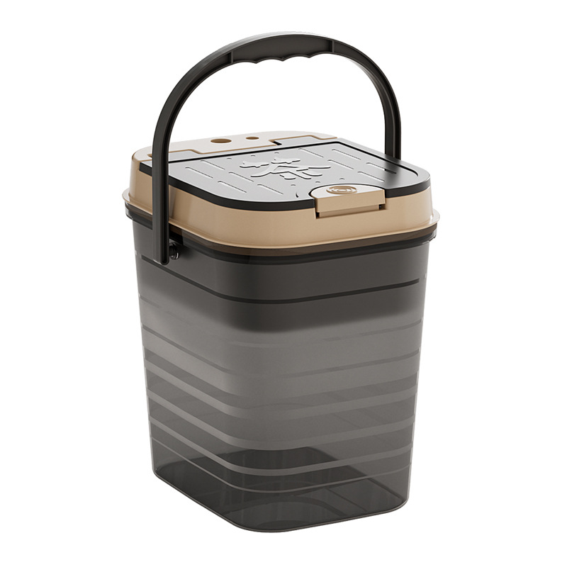 Transparent Flip-Top Tea Bucket, Waste Water Bucket, Tea Set, Tea Table, Tea Trash Can, Tea Table Drainage Bucket, Tea Bucket, Tea Residue Bucket