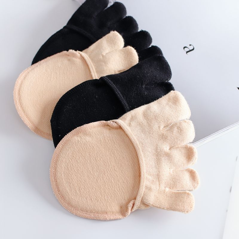 Five-finger socks summer thin half-palm socks towel bottom sponge pad women's invisible forefoot socks split toe high heels socks