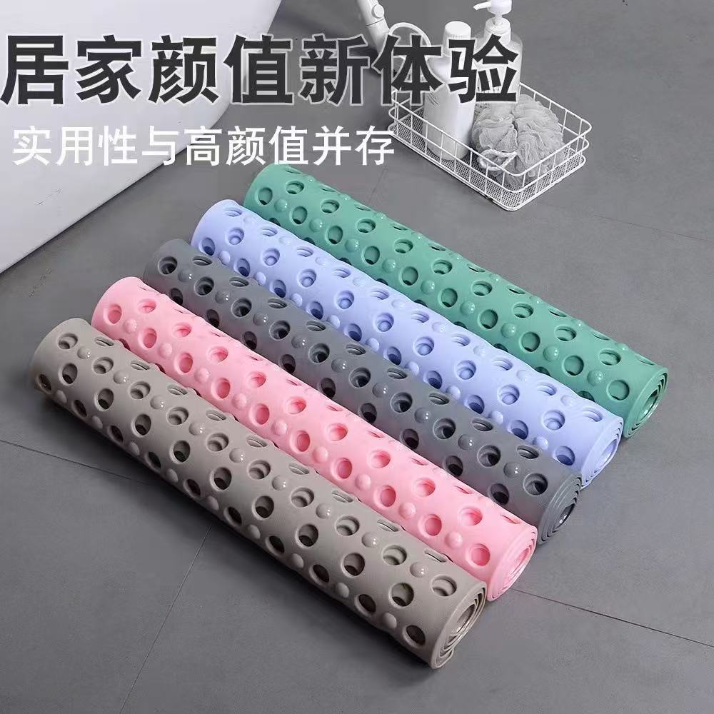 Большой антискользящий коврик для ванной с отверстиями, водонепроницаемый коврик для душа и туалета