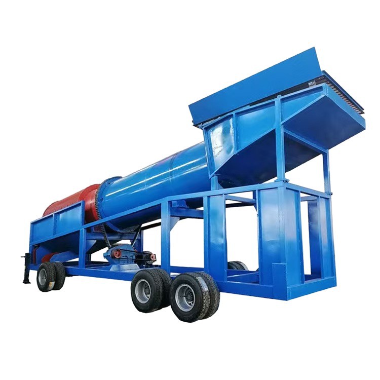 Mobile Gold Mining Vehicle with Drum Screen for Gold Mining, Sand Washing Machine, Cylindrical Screen Gold Mining Equipment for Sand Digging