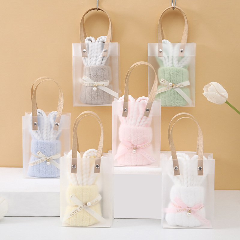 Coral fleece hand gift rabbit modeling towel Xi shop birthday gift wedding gift kindergarten opening creativity