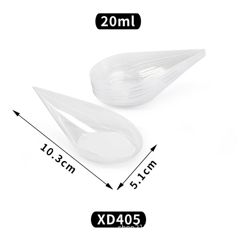 Disposable Plastic Water Drop Spoon Asian Spoon Sauce Dessert Mini Hard Plastic Thickened Ps Transparent Benzene Foreign Trade Cross-Border Hot Item