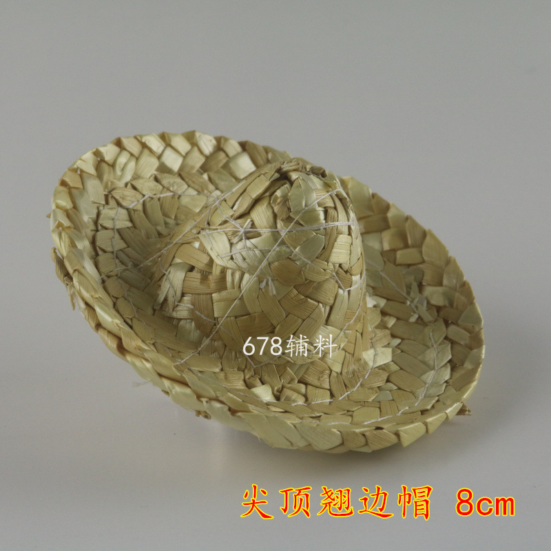 Cross-Border Mini Straw Hat Hand-Knitted Small Straw Hat Craft Decorative Hat DIY Jewelry Accessories 4-20C