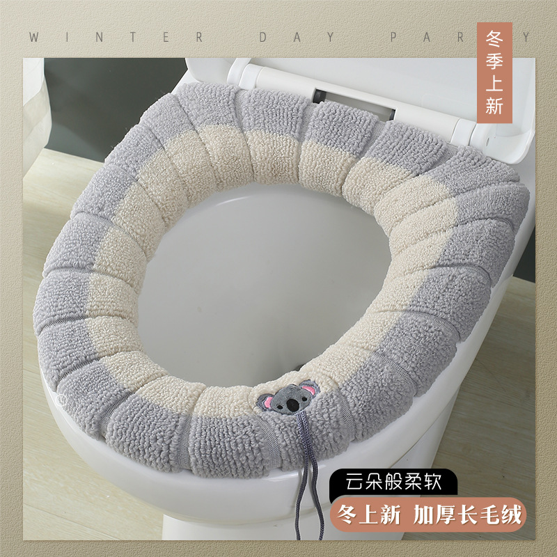 Toilet Cushion Winter Warm Universal Cartoon Toilet Cushion Plush Washable Toilet Cushion Thickened Waterproof Toilet Cover