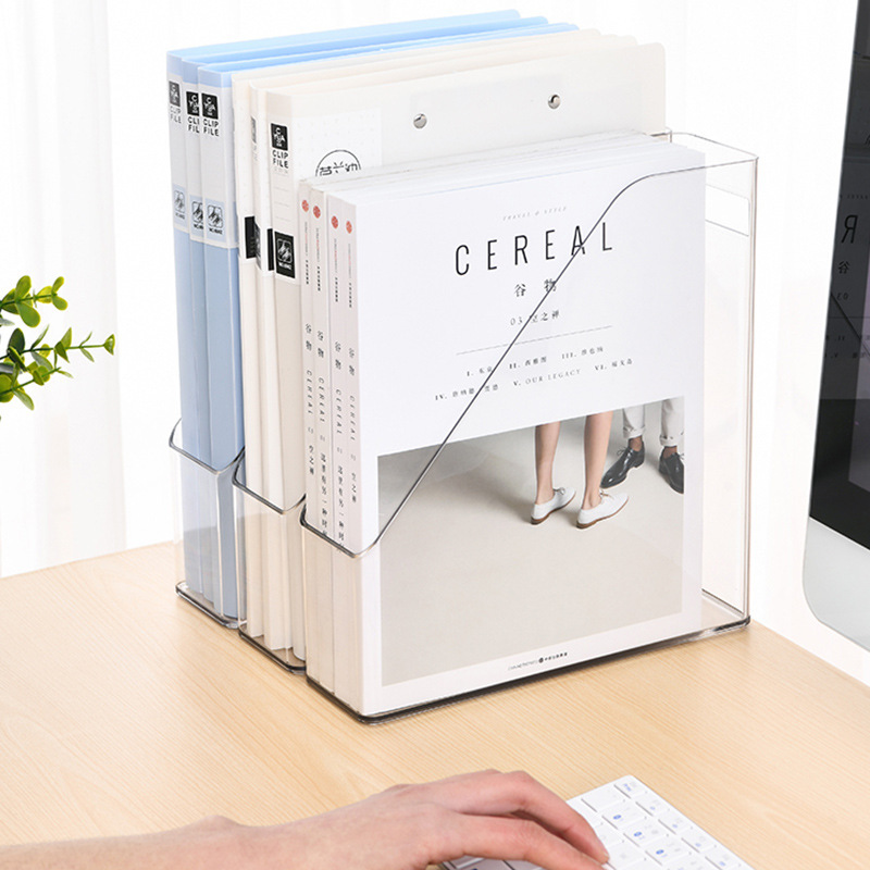 Прозрачная коробка для хранения файлов на столе Большая ёмкость для офиса