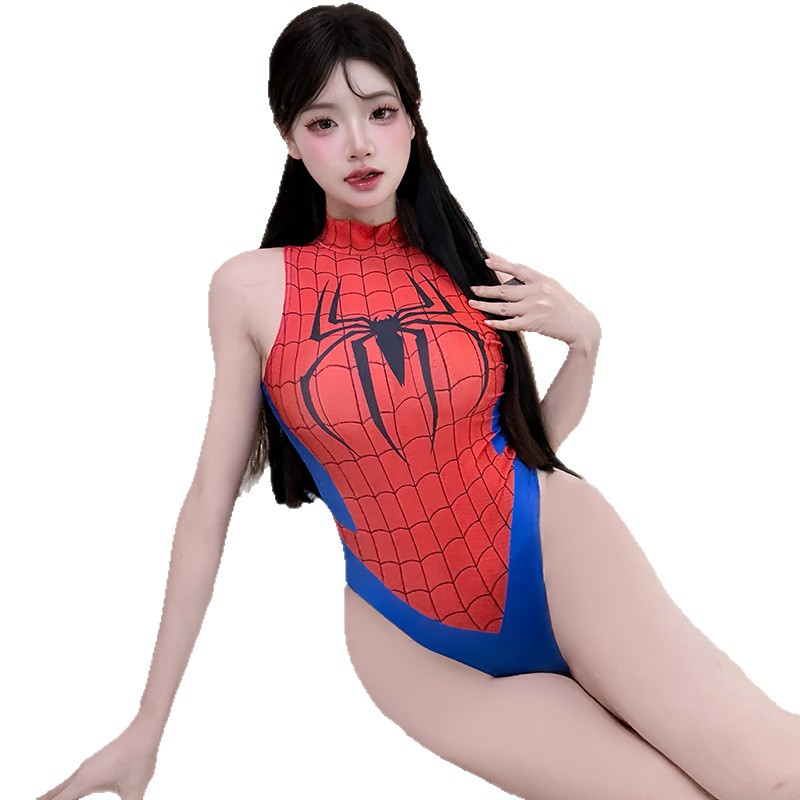 Pinxian Anime Swimsuit Cosplay One-Piece Bodysuit Bikini Spider-Man Sexy Intimates Swimsuit 2485