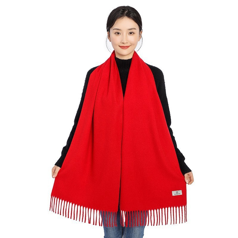 Popular Annual Meeting Chinese Red Scarf with Customized Logo Printing and Embroider Year-End Advertising Event Class Reunion Scarf