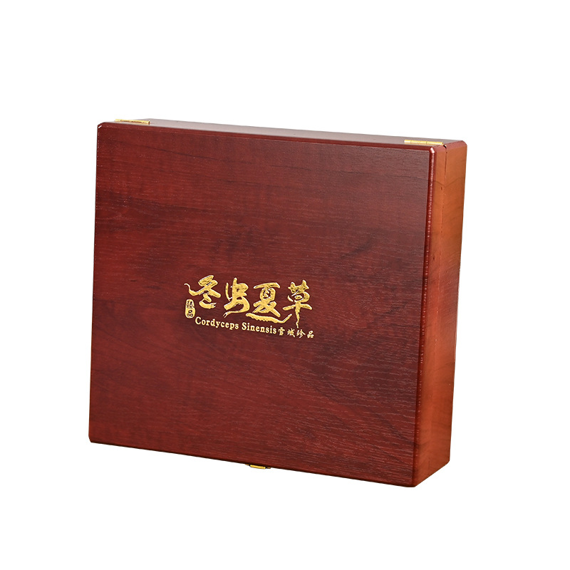 Factory Direct Supply Wooden Gift Box Customized Sea Cucumber Treasures Cordyceps Bird's Nest American Ginseng Gift Packaging Box Can Print Logo