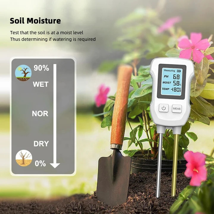 Double probe soil detector high precision pH digital display soil moisture horticultural potted planting tester