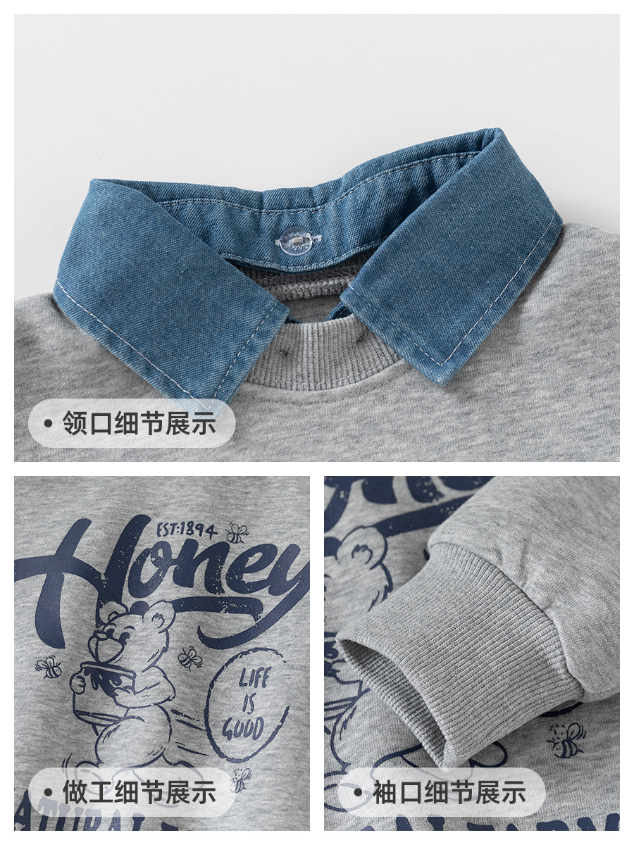 Children's fake two-piece sweater spring new Korean children's clothing boys detachable collar coat tide baby coat wholesale