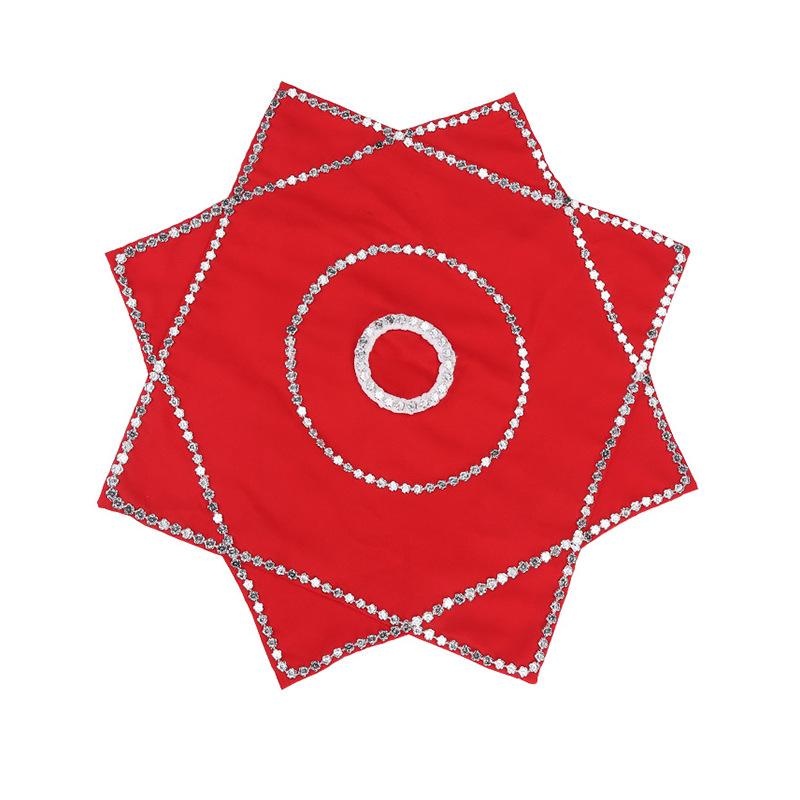 Dance silk flower northeast Yangko adult children two-person dance red handkerchief grade examination hemp yarn octagonal towel