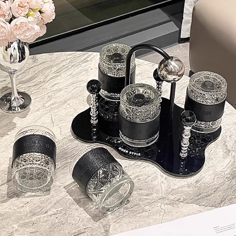 Household Water Cup Set, Glass Cup, Drinking Cup, Water Filter, High-Looking Tea Cup Set, Creative Tray Cup Holder