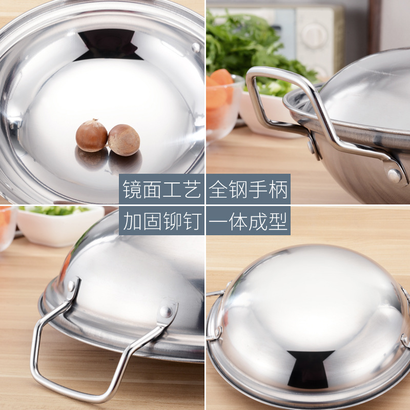 Factory direct selling extra-thick stainless steel anti-overflow bar tripod pot with uncovered dry pot alcohol stove pot takeaway small hot pot