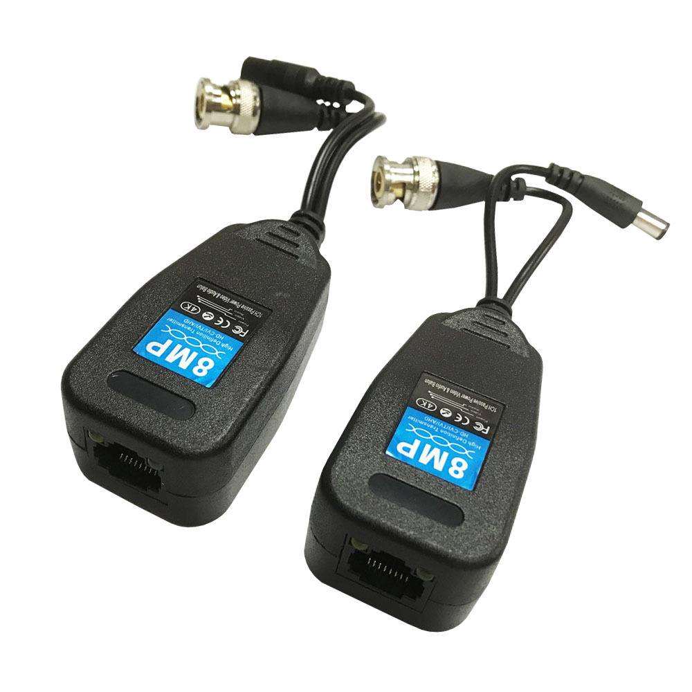 Monitoring PV power video two-in-one twisted pair transmitter coaxial analog BNC connector to RJ45 network cable port