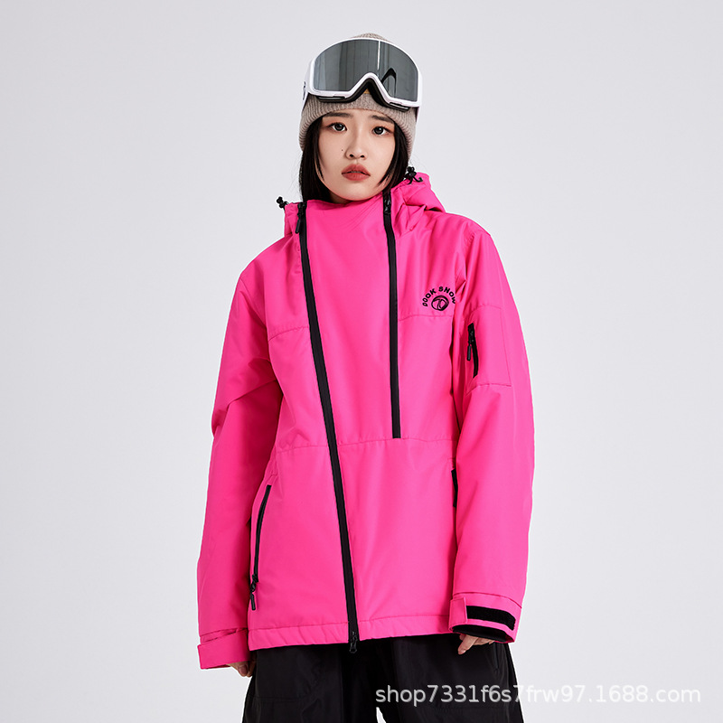 2023 new ski suit top women's fleece windproof waterproof wear-resistant niche simple American style double veneer men 547