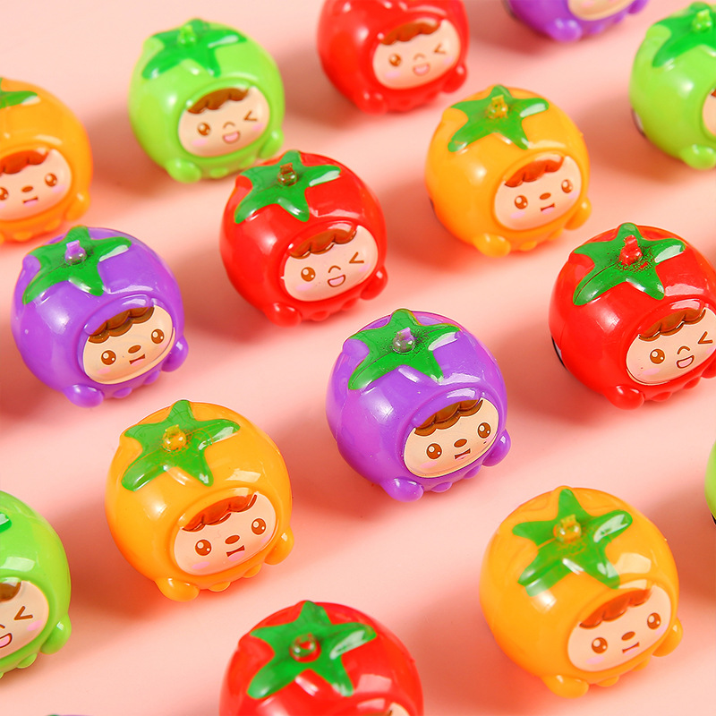 Creative Food Toy Mini Green Apple Fruit Pull-Back Car Gashapon Toy Cute Green Apple Pull-Back Car Wholesale