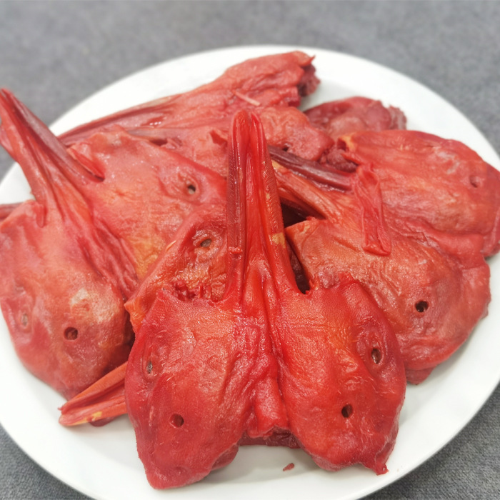 Wenzhou Sauce Duck Head Duck Chin with Duck Tongue Duck Head Snacks Hotel Ingredients Braised Vegetables Cold Dishes Raw Duck Head Wholesale