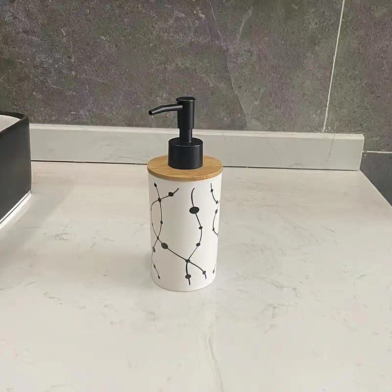 Bamboo Lid Bathroom suit Bathroom Kit Bathroom 4-piece Set Bathroom 6-piece Set Soap Bottle Bath Bottle Soap Dispenser