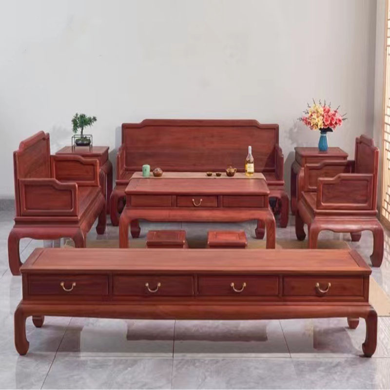 Мебель из красного дерева, замбийское розовое дерево, диван в стиле Мин, девятикомпонентный комплект, новый китайский стиль для гостиной