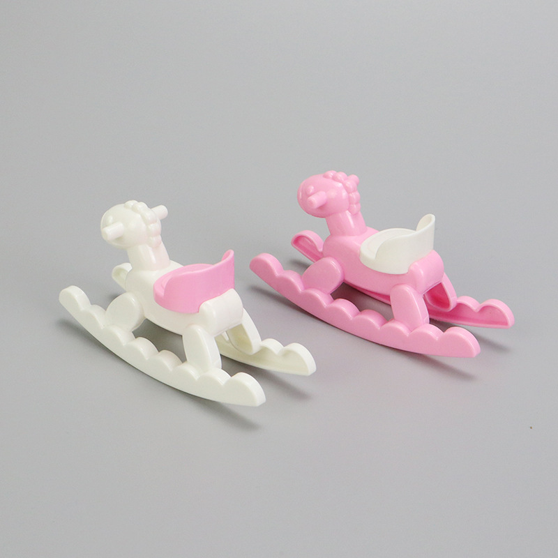 Japanese ins toy rocking horse cake three-dimensional swing horse party decoration dessert table plug-in