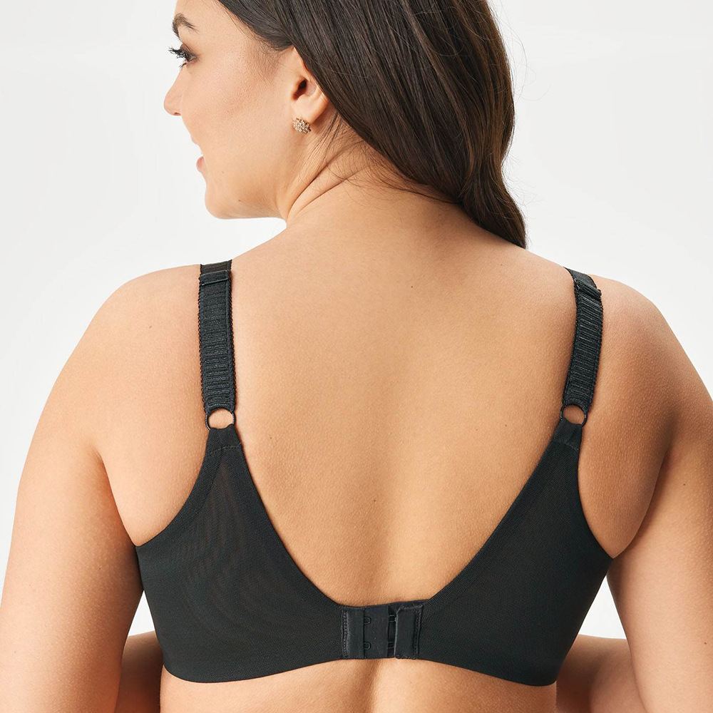 Cross-Border Hot-Selling Large Size Gh Cup Glossy Lace Ultra-Thin Full Cup Wire-Free Bra Customized with Labor and Materials