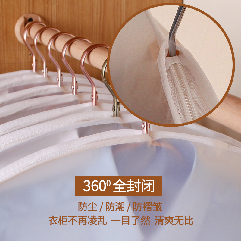 Clothes Dust Cover Dust Bag Zipper Suit Dust Cover Hanging Clothes Bag Home Wardrobe Coat Cover Bag Wholesale