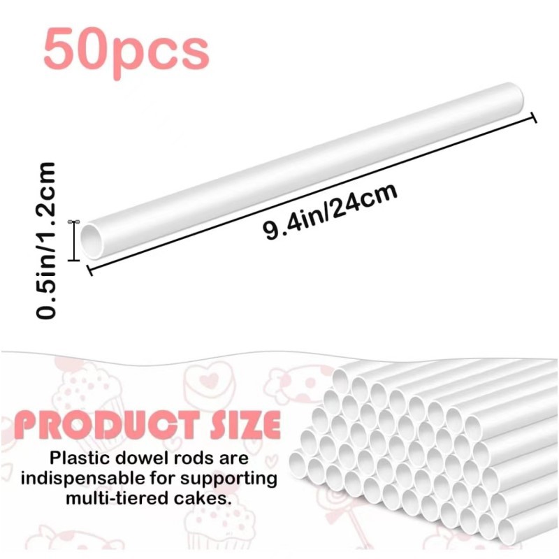 Cross-border Amazon hot white plastic suspended cake piling support layered cake structure Rod stacking pin