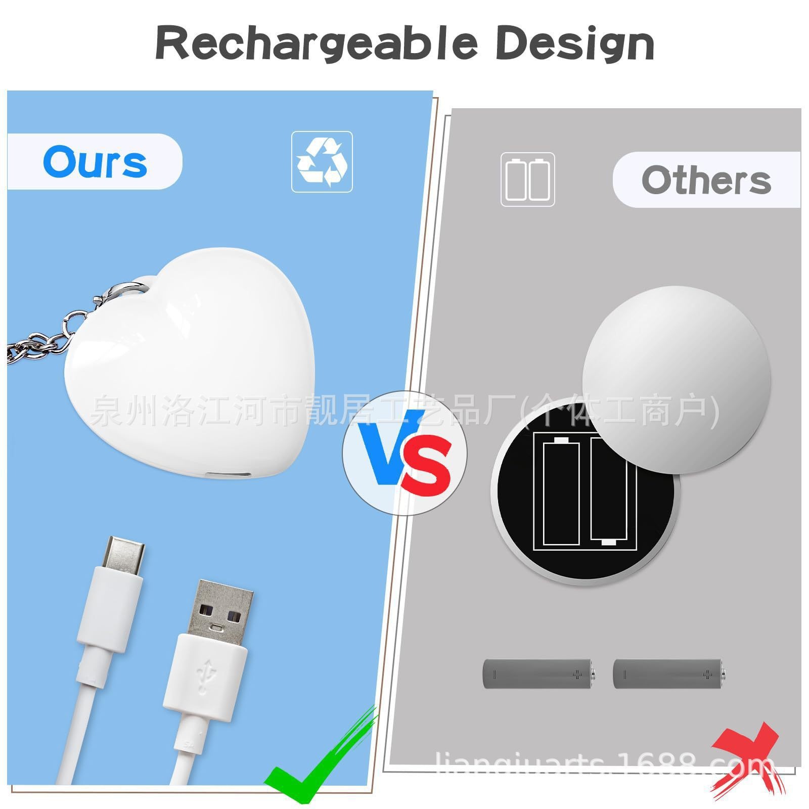 Love Plastic Keychain Backpack Pendant Lamp Cross-Border Hot Product Touch Night Light Heart Led Light