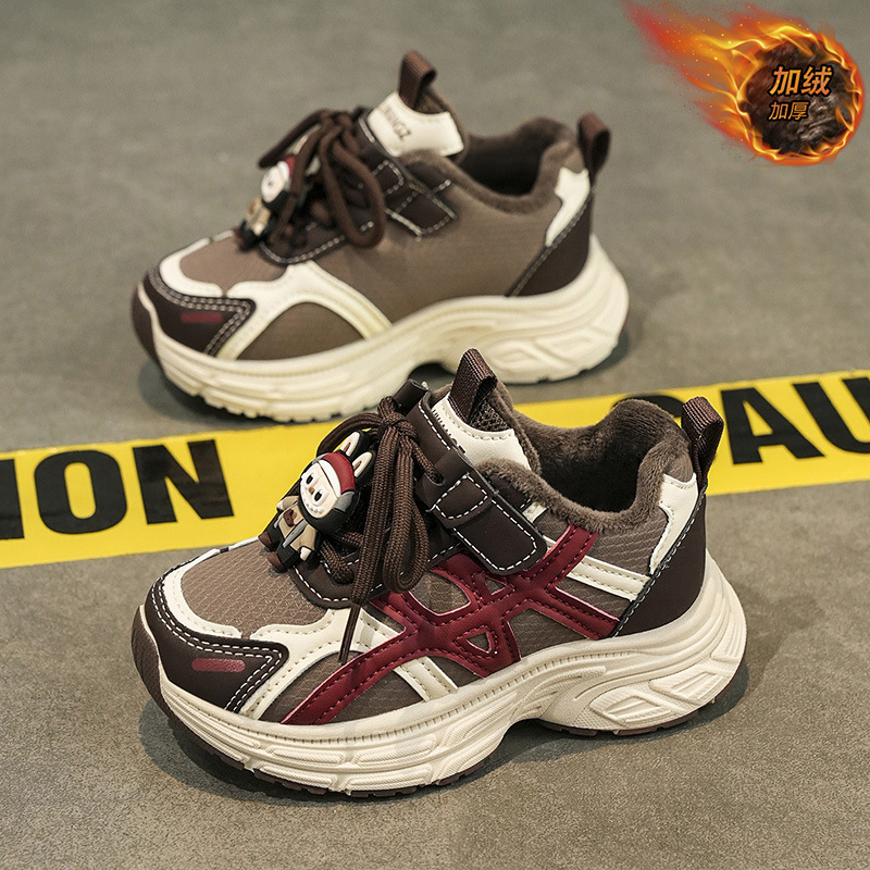 Velvet Sneakers, Children's Shoes, Cotton Shoes for Boys and Girls, Middle and Large Children