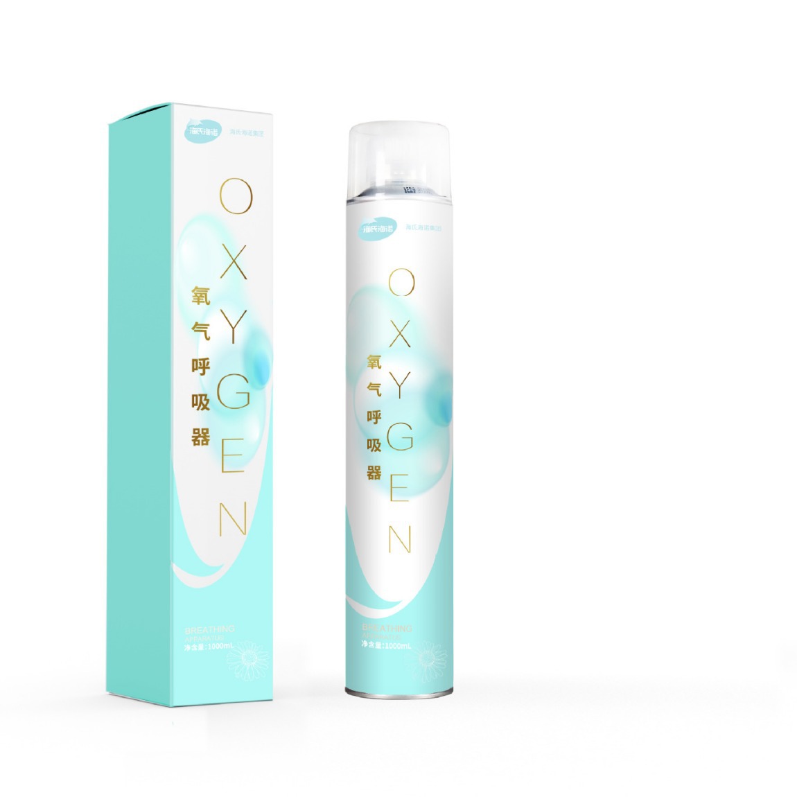 Haishi Hainuo Oxygen Cylinder Portable Nasal Inhalation Tank for Outdoor Travel 1000ml Oxygen Bag 36 Bottles/Box for Oxygen Supply