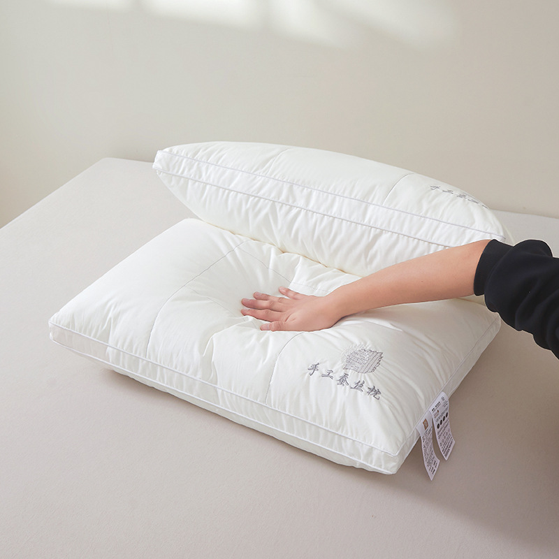 Class A silk pillow ten thousand needle embroidery cotton five-star hotel three-dimensional pillow pillow maternal and infant grade single pack