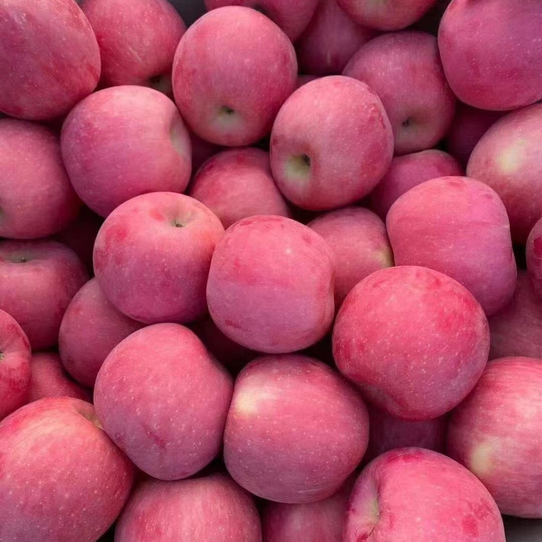 Яблоки Красный Фудзи, горные красные Фудзи, упаковка в пленке, бумажная упаковка, красные полосы, хрустящая текстура