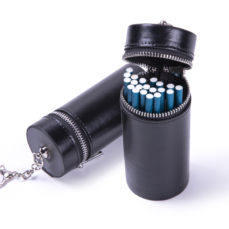 Cross-border PU leather cigarette box thick branch medium branch thin branch box 20 magnetic cigarette protection box flip type metal cigarette box