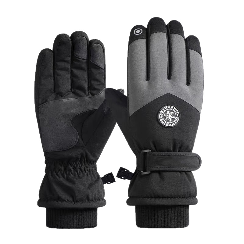 Ski gloves men's and women's winter windproof Waterproof warm fleece-lined thickened cold-proof touch screen outdoor motorcycle riding hot