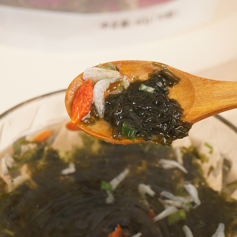 Factory postage laver shrimp soup 60 grams lazy breakfast instant brewing non-boiled vegetable seasonings bag independent packaging