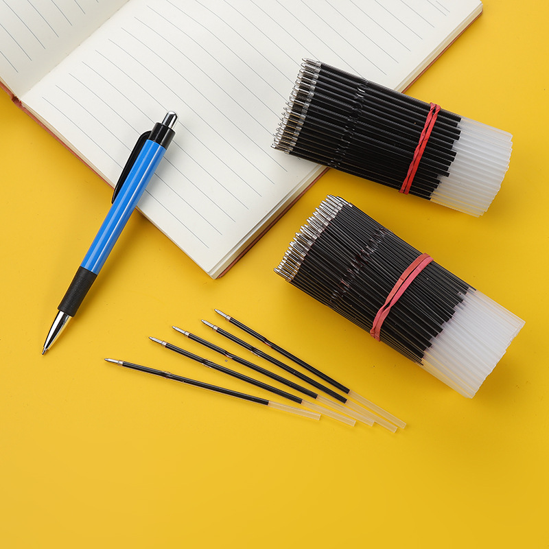 Press the ballpoint pen oil pen ball pen 0.7mm round core oily small refill positioning straight rod can be set short refill