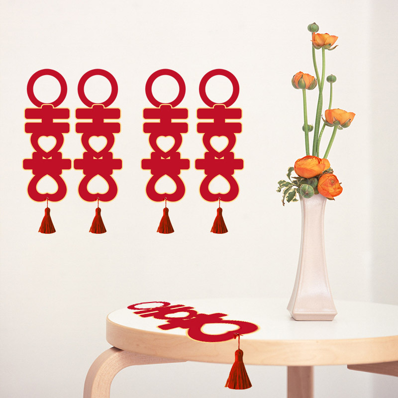 Wedding room layout wedding pendant bedroom door handle wedding decoration living room small couplet housewarming decoration