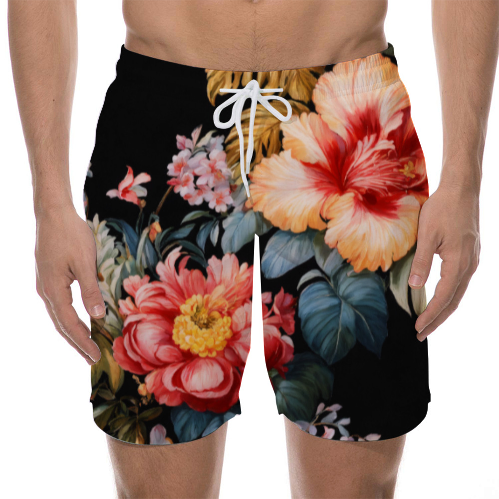 European and American Export Fashion Digital Printing Hawaiian Style Beach Pants Customized Vacation Beach Party Style