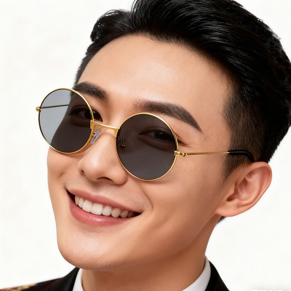 Shanghai Retro Sunglasses Internet Celebrity Hyaluronic Acid Glasses Round Prince Plain Glasses Wedding Sunglasses