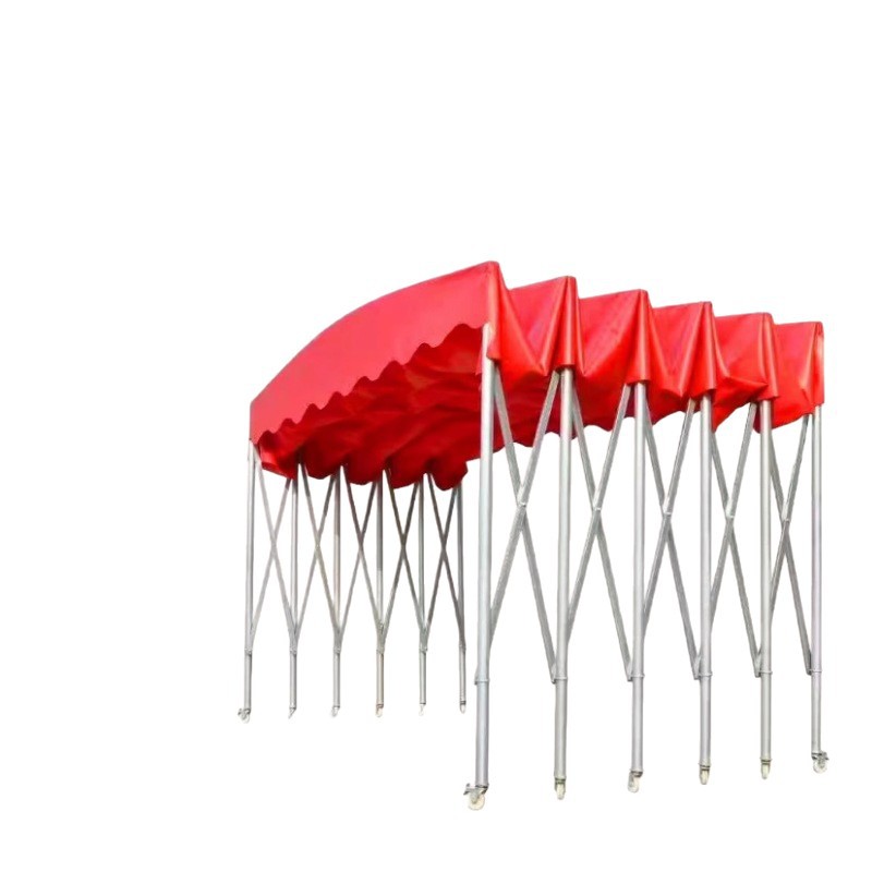 Large Sliding Canopy Warehouse Movable Tent Night Snack Barbecue Food Stall Parking Canopy Retractable Sunshade