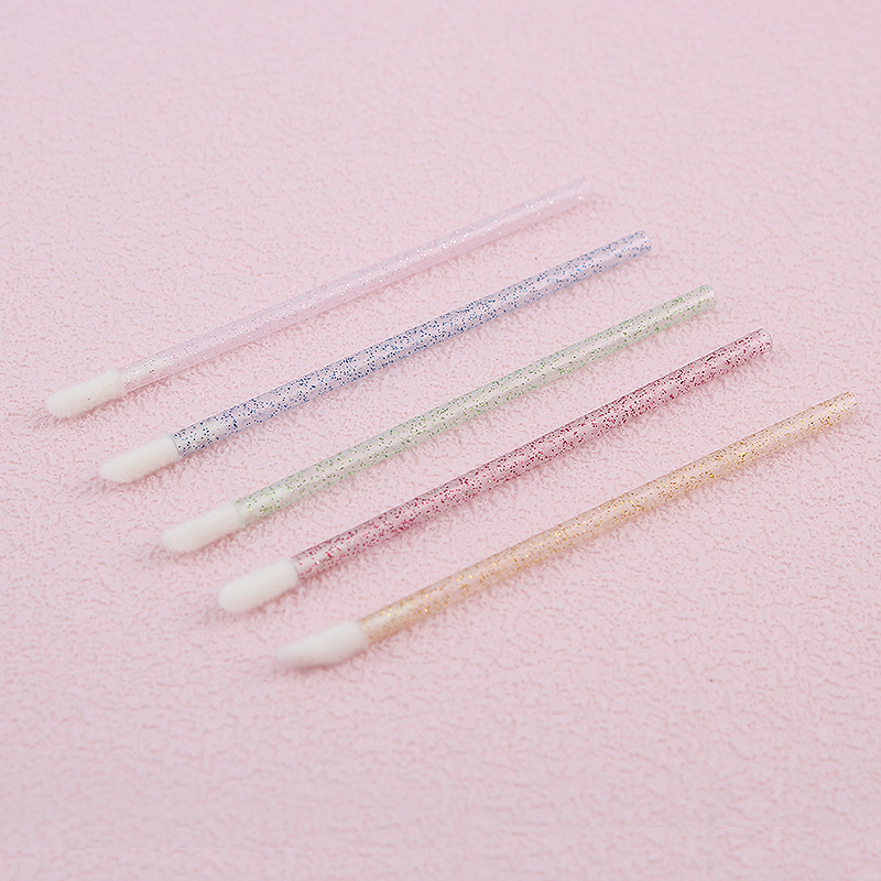 Portable disposable lip brush eye shadow lipstick lip glaze hollow rod lip brush nylon hair small lip brush beauty tools