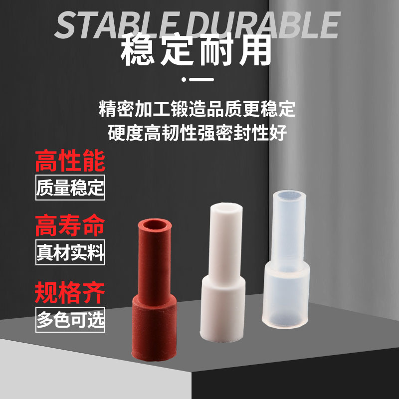 6.3 plug spring female terminal straight round single wire silicone sheath 250 white red straight soft sheath DR250-3.0